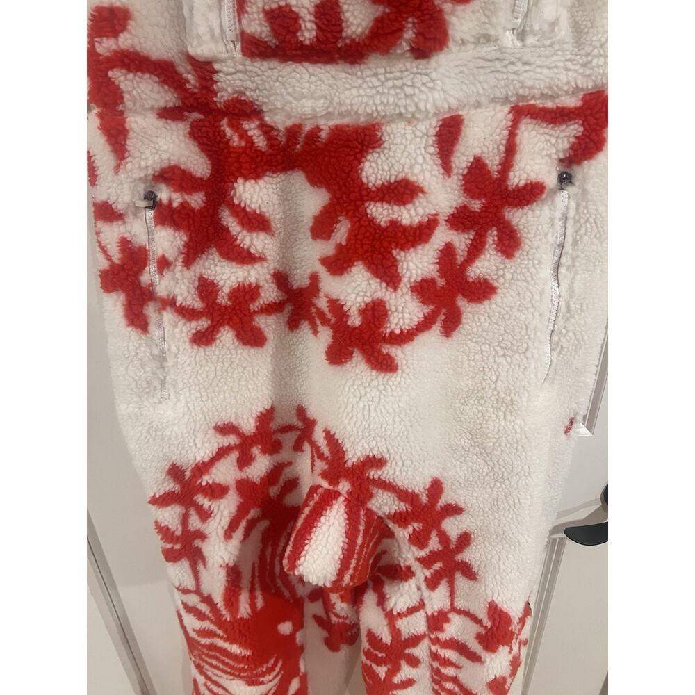 Free People Movement Hit The Slopes sherpa fleece bib isle Red cream New! sz S - Picture 3 of 7